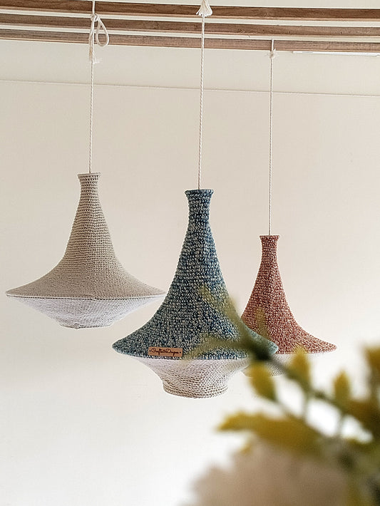 Crochet Suspension Light Crochet Chandelier Boho Light Pendant