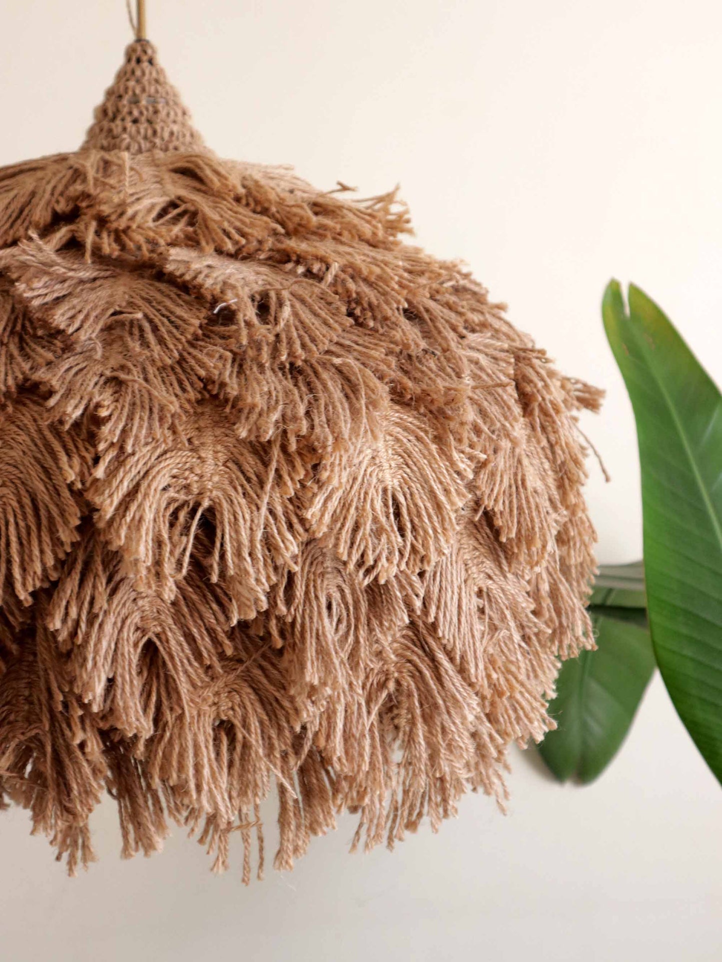 Boho Jute Feather Pendant Light