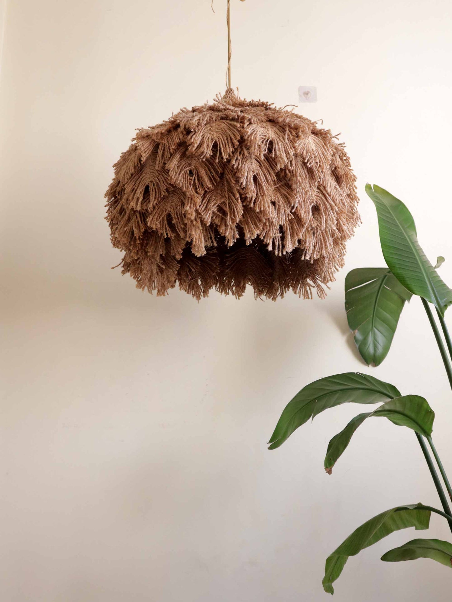Boho Jute Feather Pendant Light