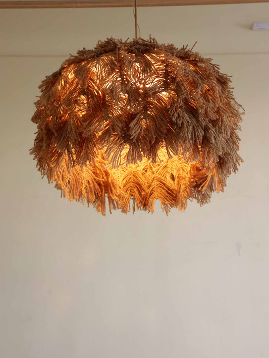 Boho Jute Feather Pendant Light