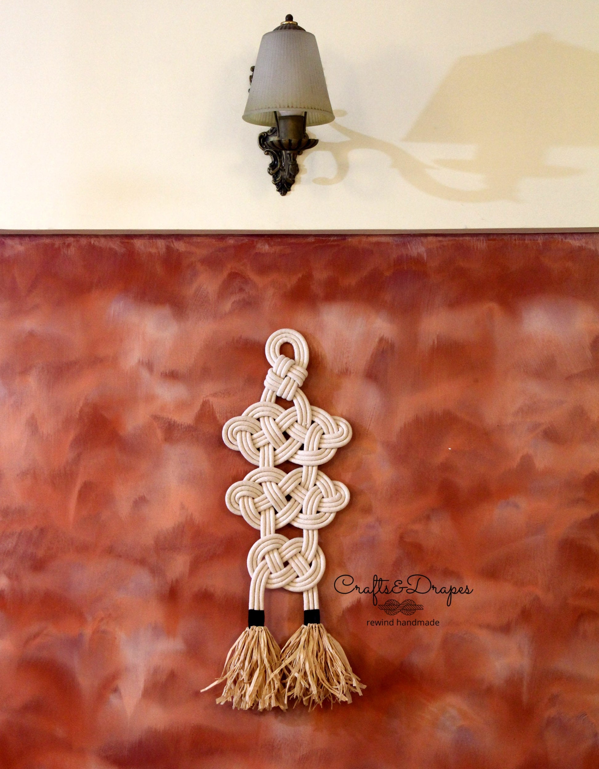 Celtic Knot Rope Wall Art  Raffia Fringe – Crafts&Drapes
